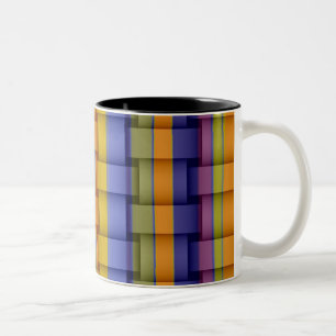 Taza Bicolor Diseño gráfico de rayas coloridas