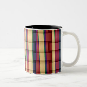 Taza Bicolor Diseño gráfico de rayas coloridas