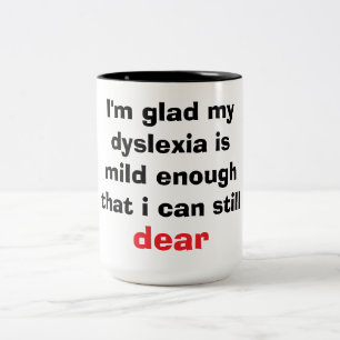 Taza Bicolor Diseño gráfico divertido juego de palabras dislexi