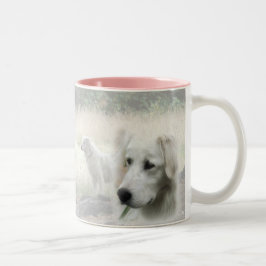 Taza Bicolor Diseño guardián del perro pastor de la maremma