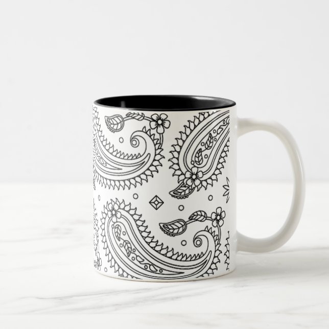 Taza Bicolor Diseño inspirado de Paisley (Derecha)