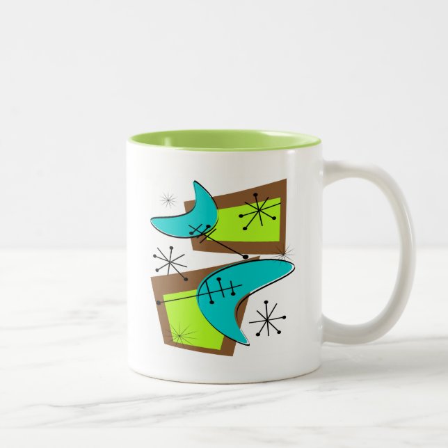 Taza Bicolor Diseño inspirado era atómica del bumerán (Derecha)