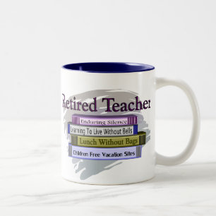 Taza Bicolor Diseño jubilado de los libros del profesor "pila