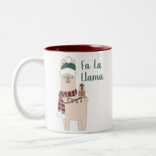 Taza Bicolor Diseño lindo de la llama del La del Fa del día d