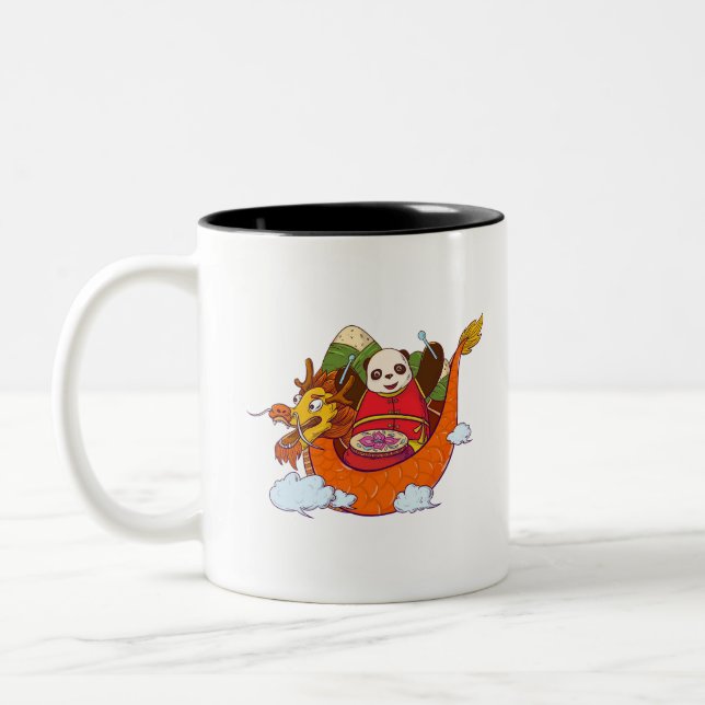 Taza Bicolor Diseño lindo de panda (Izquierda)