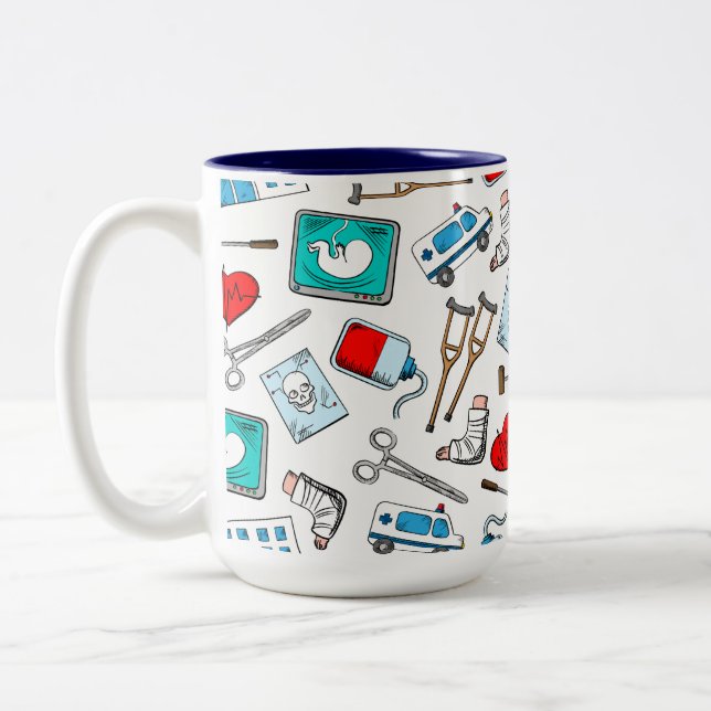Taza Bicolor Diseño médico Mug cerámico (Izquierda)