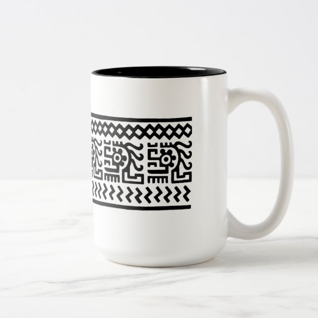 Taza Bicolor Diseño mexicano antiguo - Mug (Derecha)