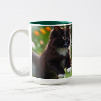 Taza Bicolor Diseño moderno de Mug y gatos de Mug Cute Mug y Tr