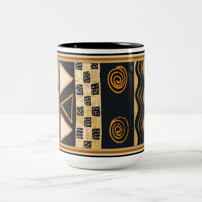 Taza Bicolor Diseño nativo americano del suroeste tribal (Centro)