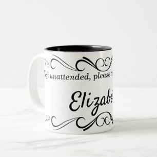 Taza Bicolor Diseño Organizado Nombre Personalizado Beber Mug