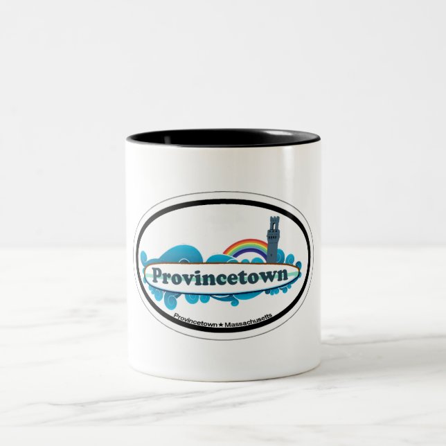 Taza Bicolor Diseño ovalado de Provincetown. (Centro)