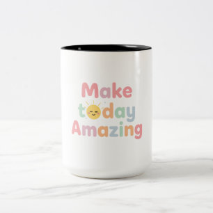 Taza Bicolor Diseño Pastel Encantador Haz Hoy Increíble