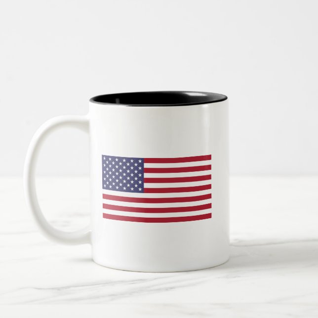 Taza Bicolor Diseño Patriótico de la Bandera Americana (Izquierda)