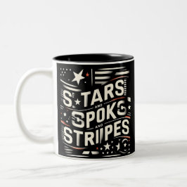 Taza Bicolor Diseño patriótico innovador: estrellas, libros, ba
