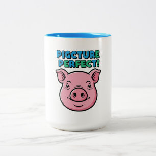 Taza Bicolor Diseño Perfecto de Imagen de Cerdo