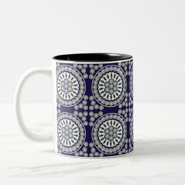 Taza Bicolor Diseño polaco de cerámica tradicional (Izquierda)