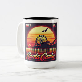 Taza Bicolor Diseño retro de Santa Carla 1987