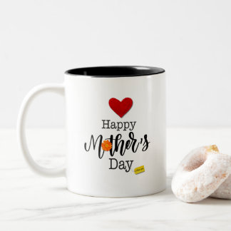 Taza Bicolor Diseño sencillo de Happy First Día de la Madre
