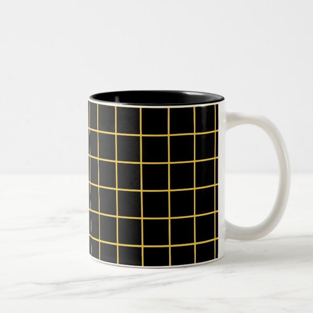 Taza Bicolor Diseño sencillo Plaid Square Pattern - Mug (Derecha)