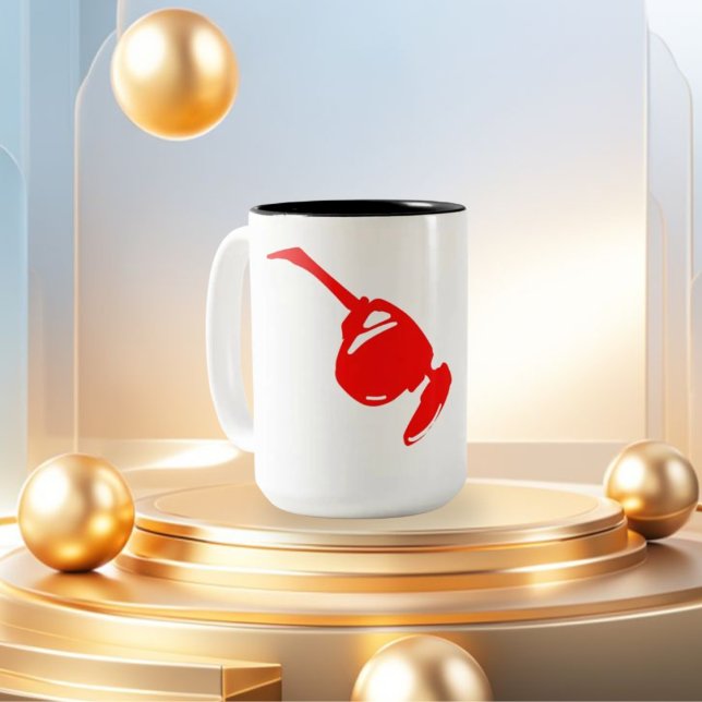 Taza Bicolor Diseño tecnológico rojo futurista.Para codificador (Subido por el creador)