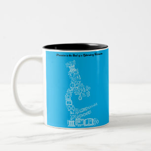 Taza Bicolor Diseño temático de Science Lab para técnicos