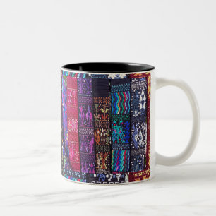Taza Bicolor Diseños textiles de Guatemala