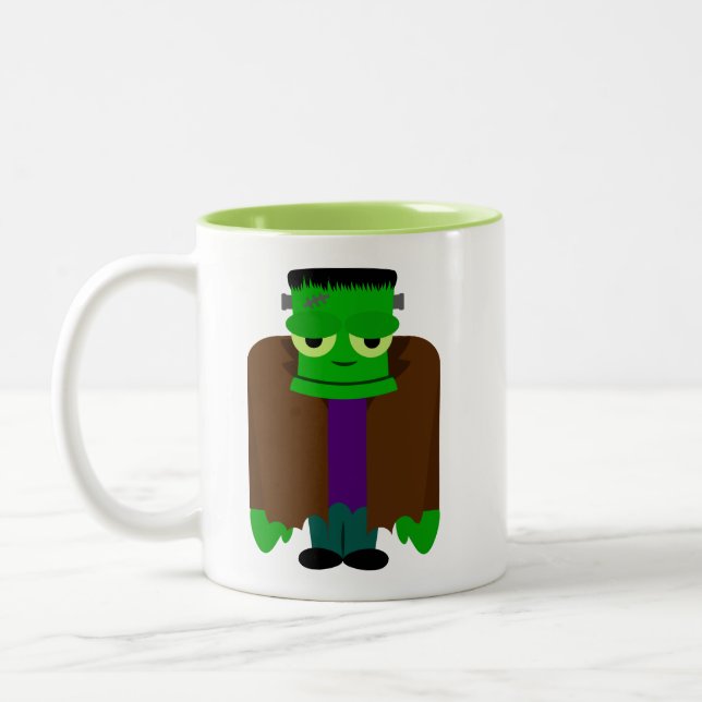 Taza Bicolor Disfrazado de Halloween Frankenmonstruo (Izquierda)