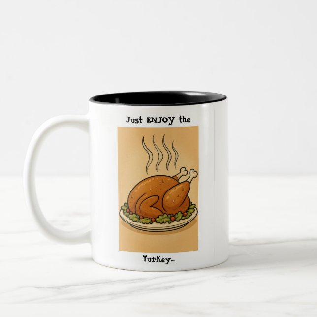 Taza Bicolor Disfruta el pavo (Izquierda)
