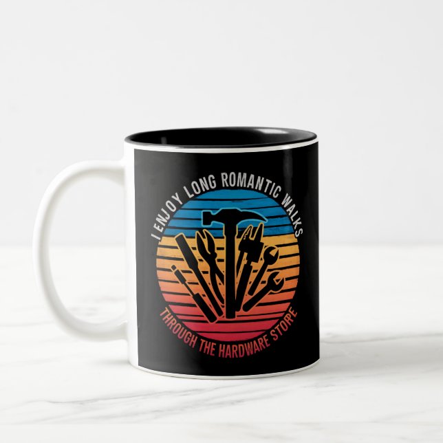 Taza Bicolor Disfruto De Largas Caminatas Románticas A Través D (Izquierda)