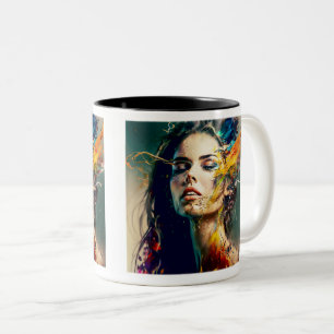 Taza Bicolor Disolver Mug de dos tonos de mujer, 11 oz