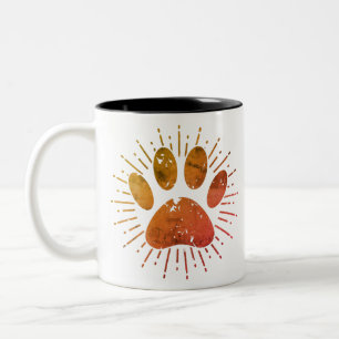 Taza Bicolor Distressed Sunbeam Dog Paw Print Two-Tone Coffee M