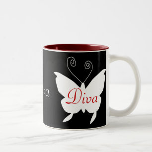 Taza Bicolor Diva Butterfly Mug