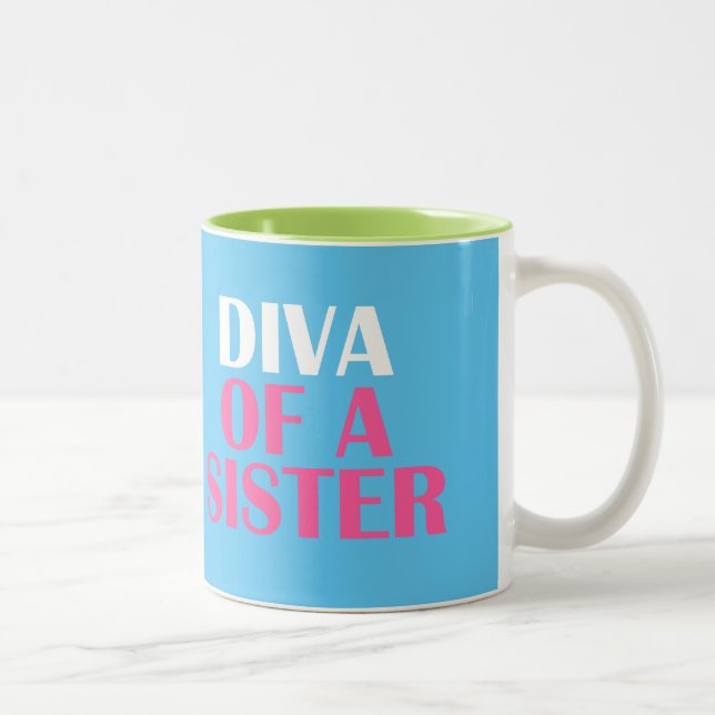 TAZA BICOLOR "DIVA DE UNA HERMANA" (Derecha)