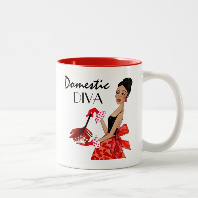 Taza Bicolor Diva Mug Doméstica / Diva Afroamericana (Derecha)