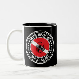 Taza Bicolor Dive Rescue Specialist Rubber Stamp Grunge Style