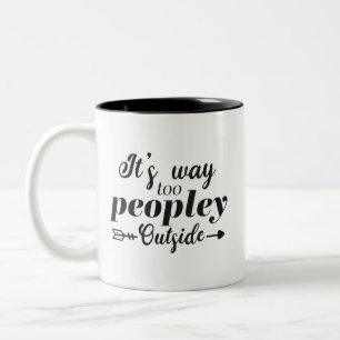 Taza Bicolor Diversión Está demasiado lleno afuera Tipografía