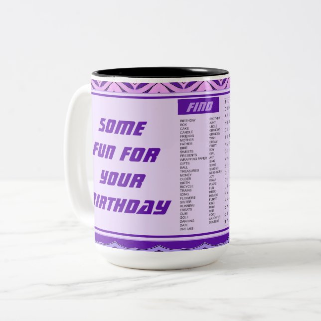 Taza Bicolor Diversión feliz cumpleaños Mug (Anverso izquierdo)