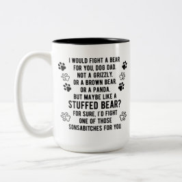 Taza Bicolor Divertida Lucha Personalizada Un Oso Para Tu Padre