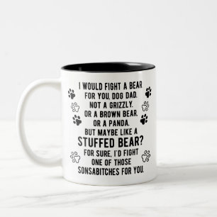 Taza Bicolor Divertida Lucha Personalizada Un Oso Para Tu Padre