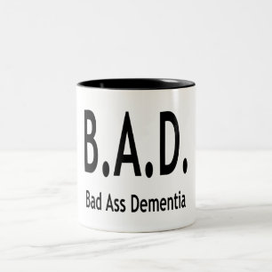 Taza Bicolor Divertida MALA Dementia Tipografía Olvidada