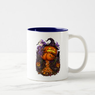 Taza Bicolor Divertida pesca y calabaza de Halloween que se est