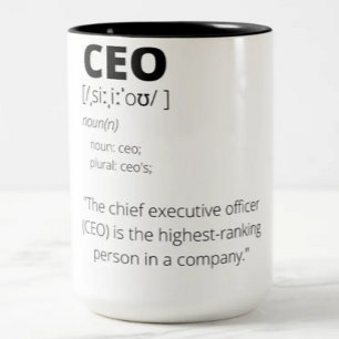 Taza Bicolor Divertida taquilla de regalo de CEO para hombres y