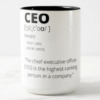 Taza Bicolor Divertida taquilla de regalo de CEO para hombres y
