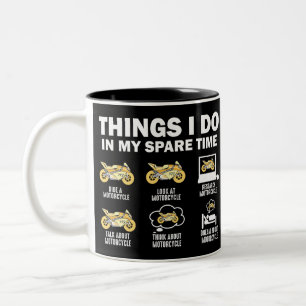 Taza Bicolor Divertido 6 Cosas Que Hago En Mi Motocicleta De Ti