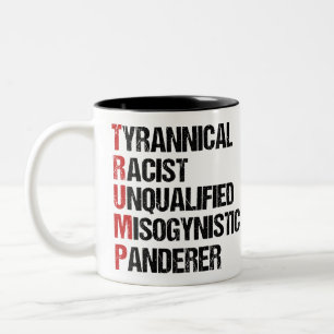 Taza Bicolor Divertido anti Trump Acróstico político