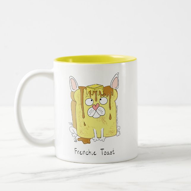 Taza Bicolor Divertido Bulldog francés Frenchie Perro Cute Niño (Izquierda)