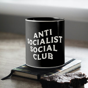 Taza Bicolor Divertido Club Social Antisocialista Socialismo