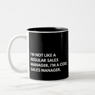 Taza Bicolor Divertido comentario del gerente de ventas