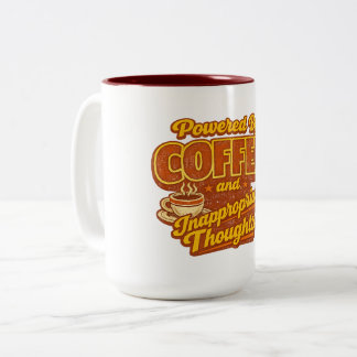 Taza Bicolor Divertido con Energía de Café y Pensamientos Inapr