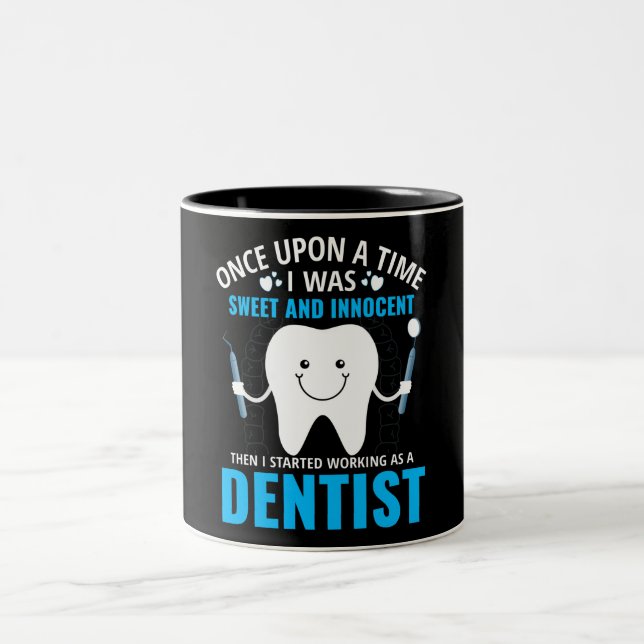 Taza Bicolor Divertido Dentista Mug (Centro)